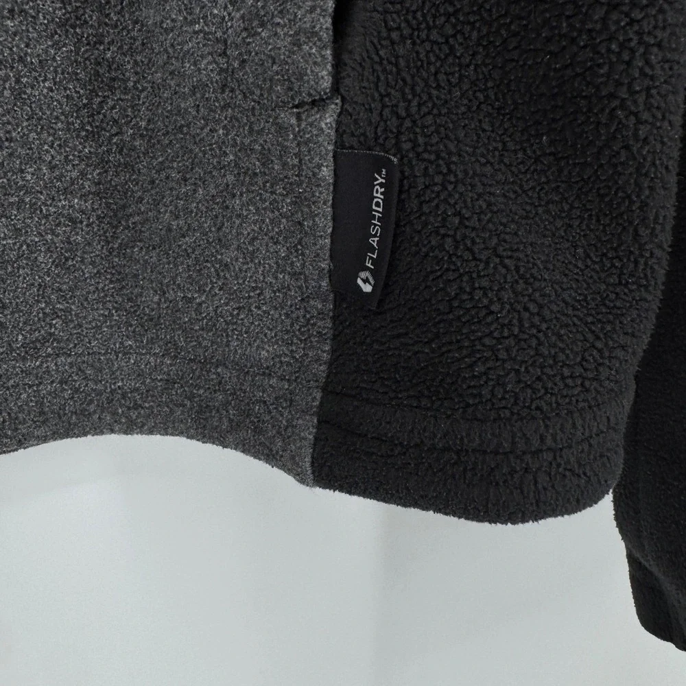 The North Face Mens Full Zip Fleece Jacket Black‎ Gray FlashDry Size Small